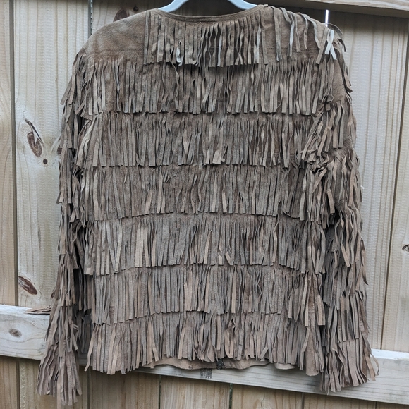 BEREK Layered Leather Fringe Jacket - Picture 3 of 7
